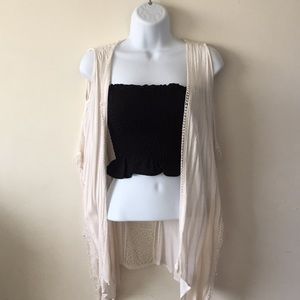 off white cold shoulder kimono cardigan